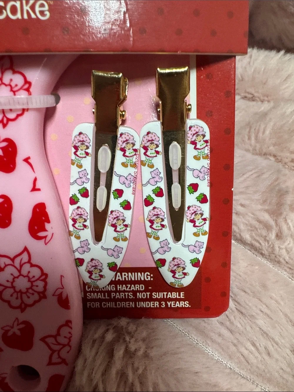 NEW Strawberry Shortcake Pink Hair Brush & Clip Set